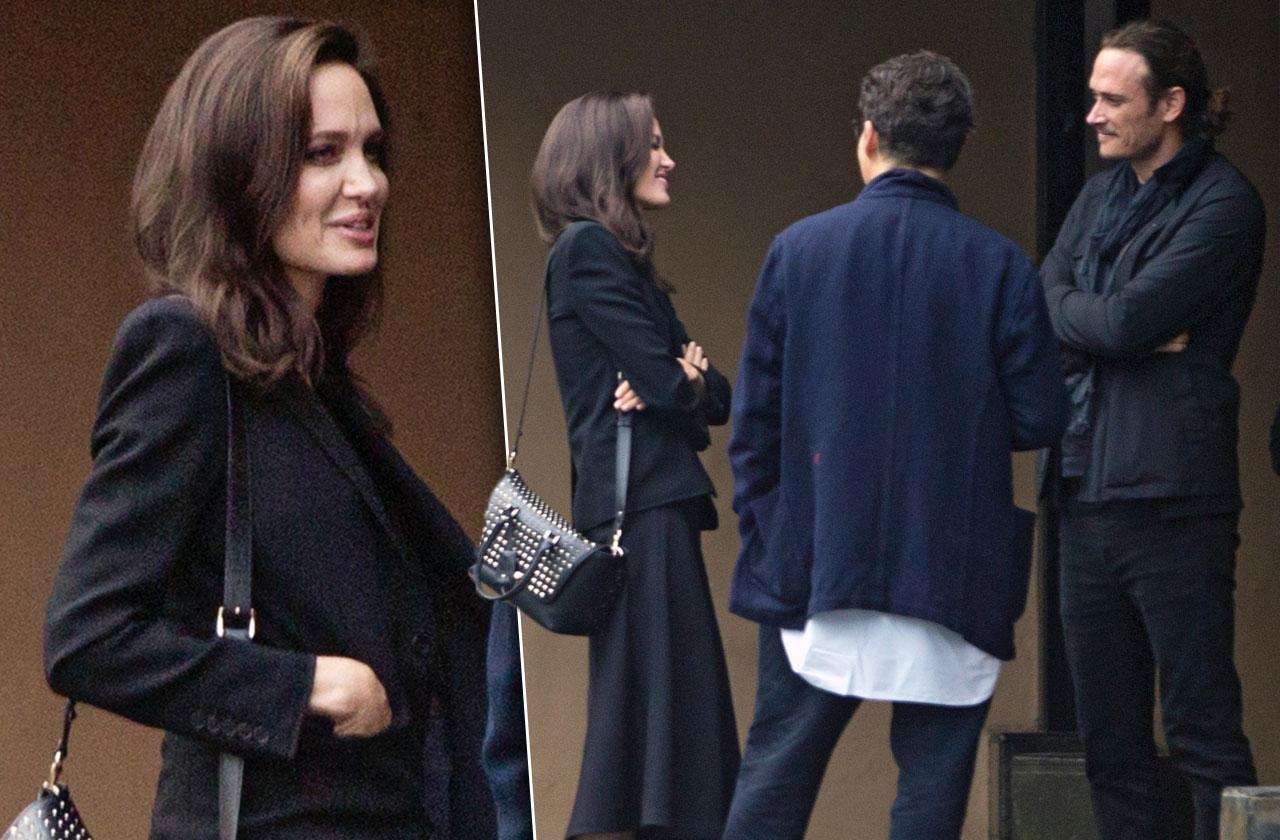 Angelina Jolie skinny black outfit