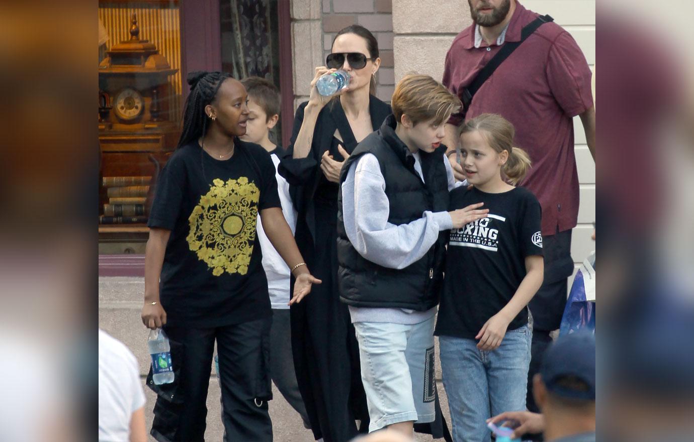 Angelina Jolie Takes Kids To Disneyland After Maddox College