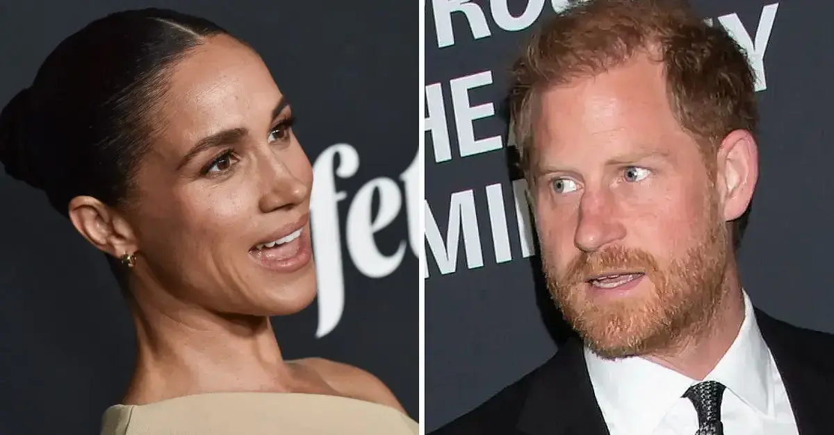 Split photo of Meghan Markle and Prince Harry