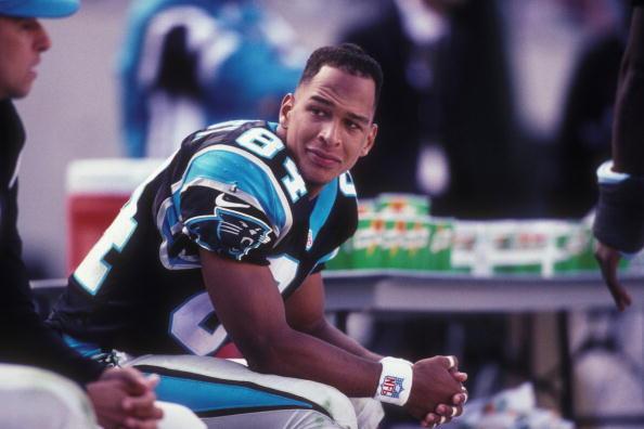 // rae carruth of the carolina panthers during a gettyimages