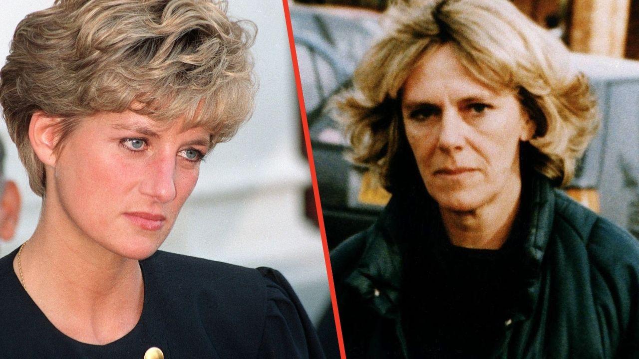 Split photo of Princess Diana and Queen Camilla