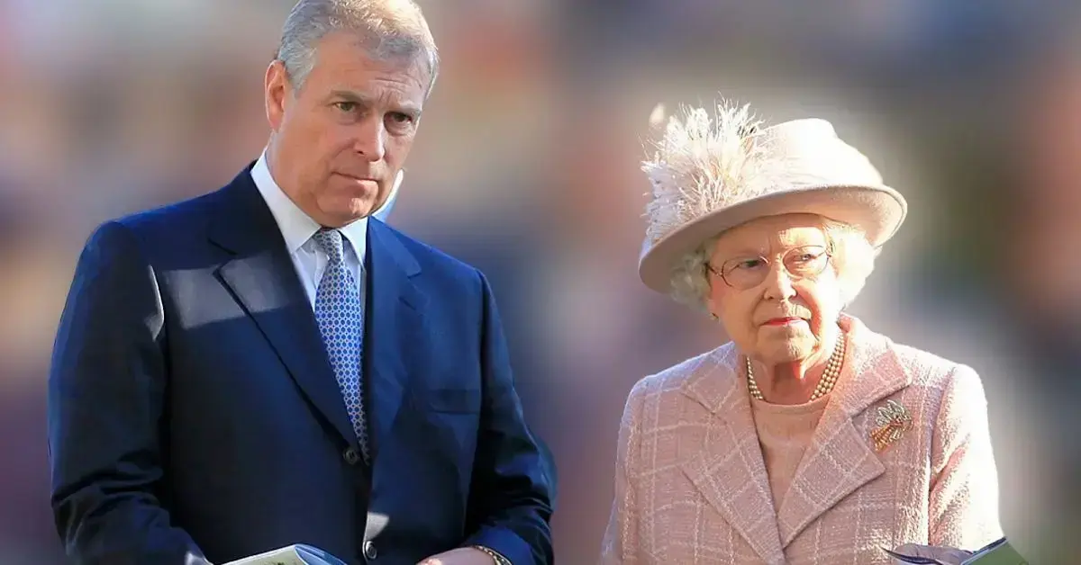 Photo of Andrew Windsor and Queen Elizabeth