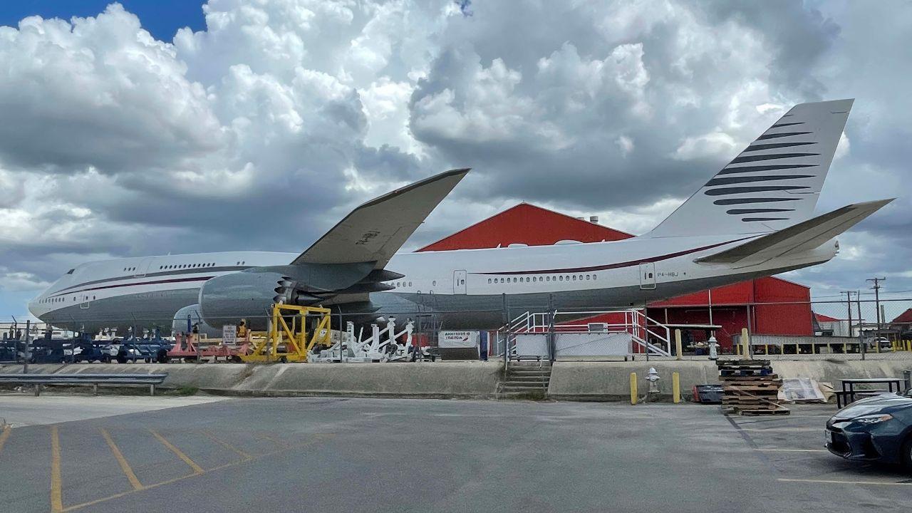 A photo of the Qatari-gifted jet
