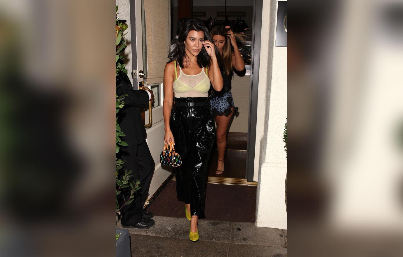 Kourtney Kardashian Sheer Top Bra Breakup