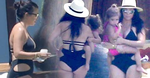 //kourtney kardashian bikini new mom poolside mexico photos