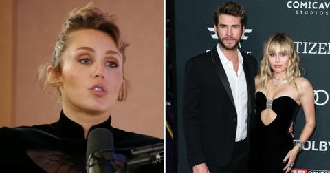 Split photo of Miley Cyrus, Liam Hemsworth and Miley Cyrus