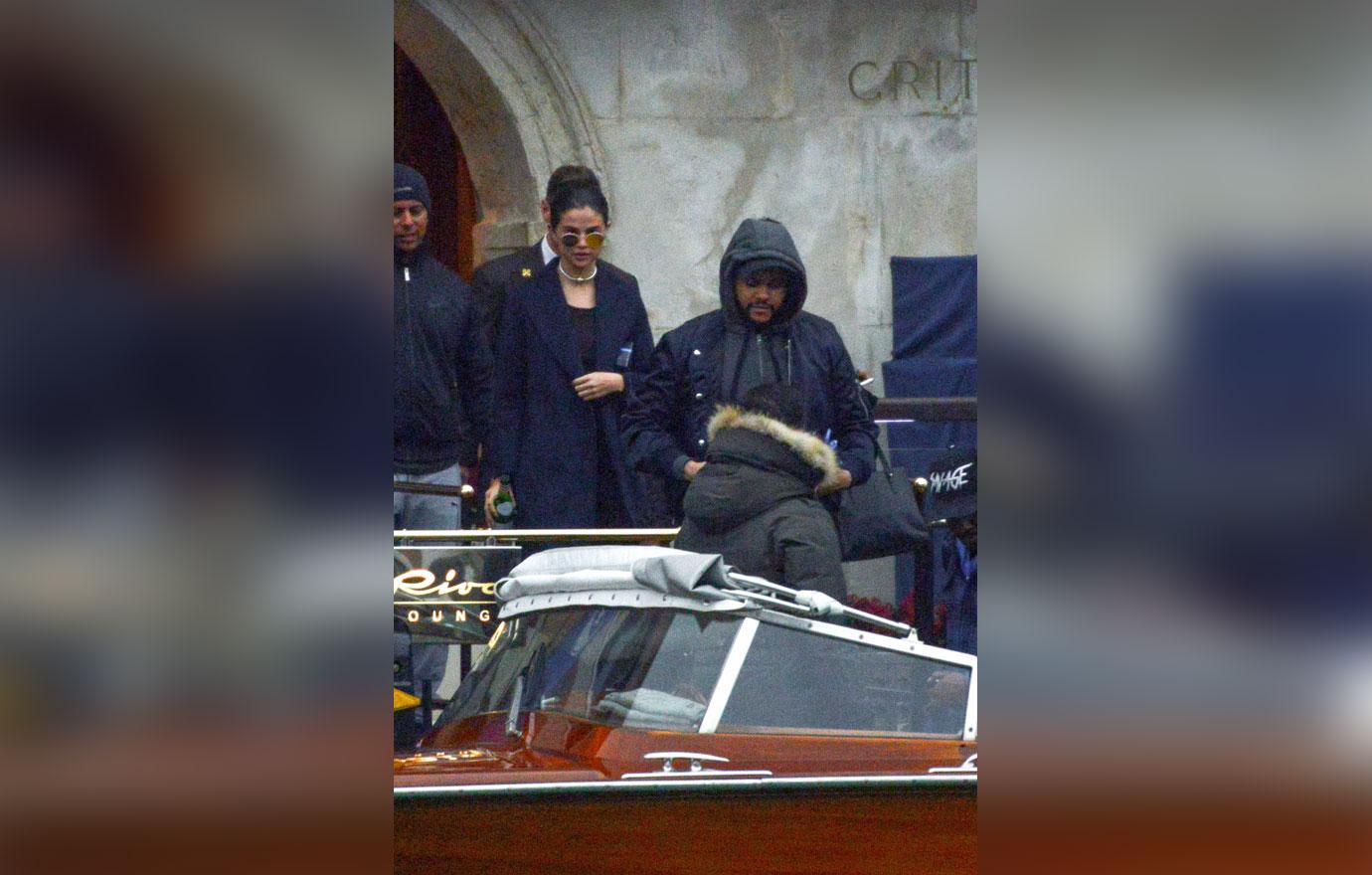 //selena gomez the weeknd kissing venice italy boat vacation