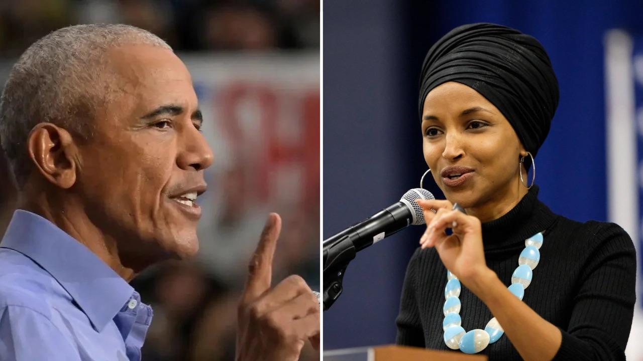 Photo of Barack Obama, Ilhan Omar