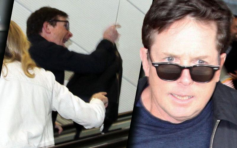 Michael J Fox Yells Fan Pushes Wife