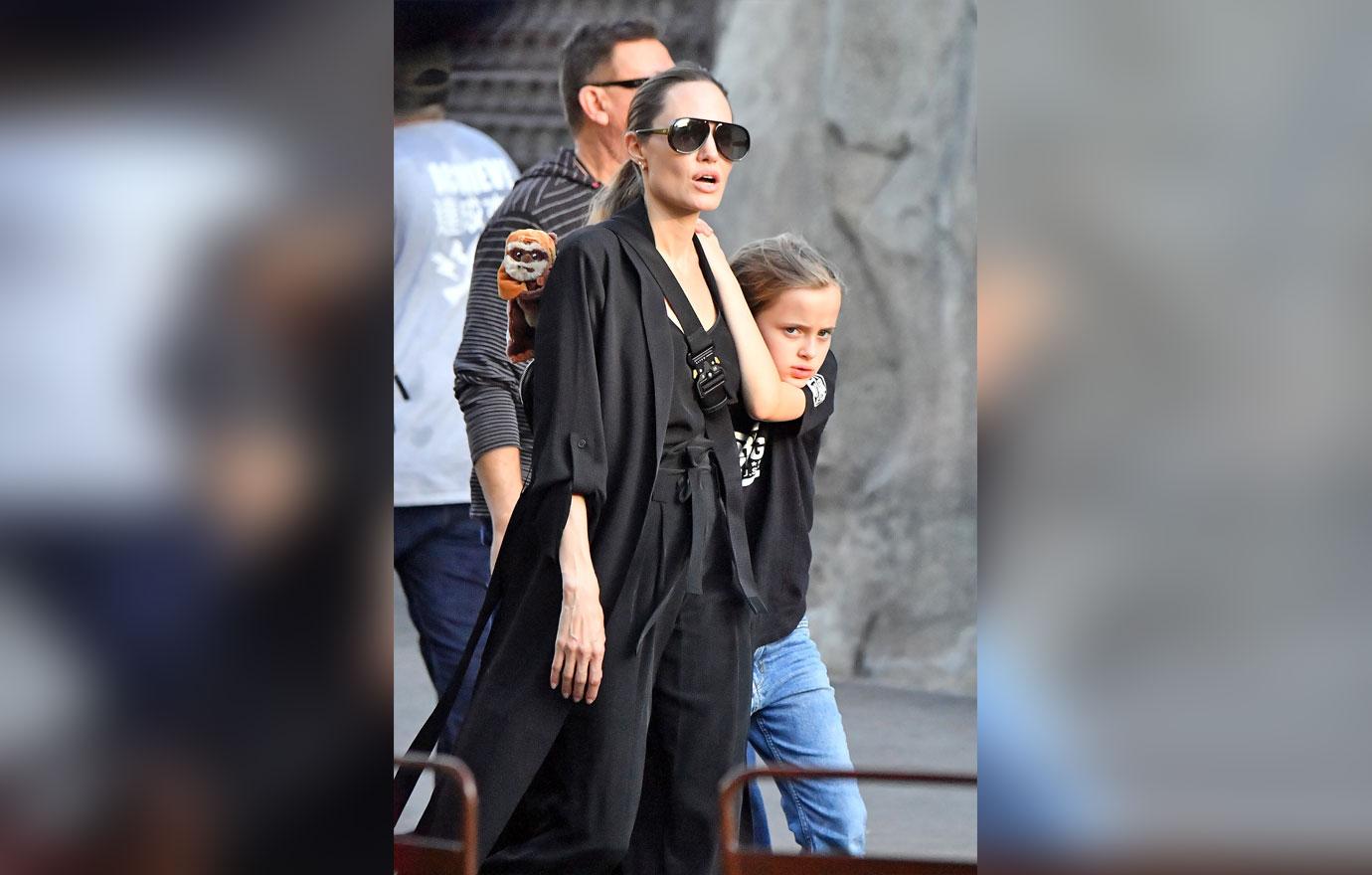 Angelina Jolie Takes Kids To Disneyland After Maddox College