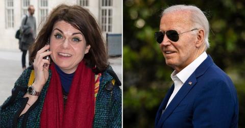 Composite photo of author and Biden.