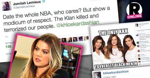 //khloe kardashian slammed kkk twitter joke jamilah lemieux show a modicum of respect twitter pp sl