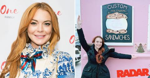 lindsay lohan buys ice cream for netflix rom com crew photo movie r