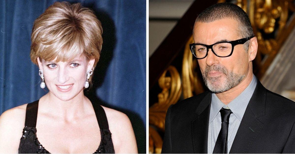 Split photos of Princess Diana and George Michael