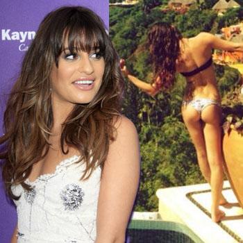 Move Over Kim Lea Michele Flaunts Her Butt In Sexy Thong