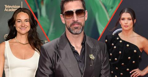 Split photo of Aaron Rodgers,Shailene Woodley and Danica Patrick