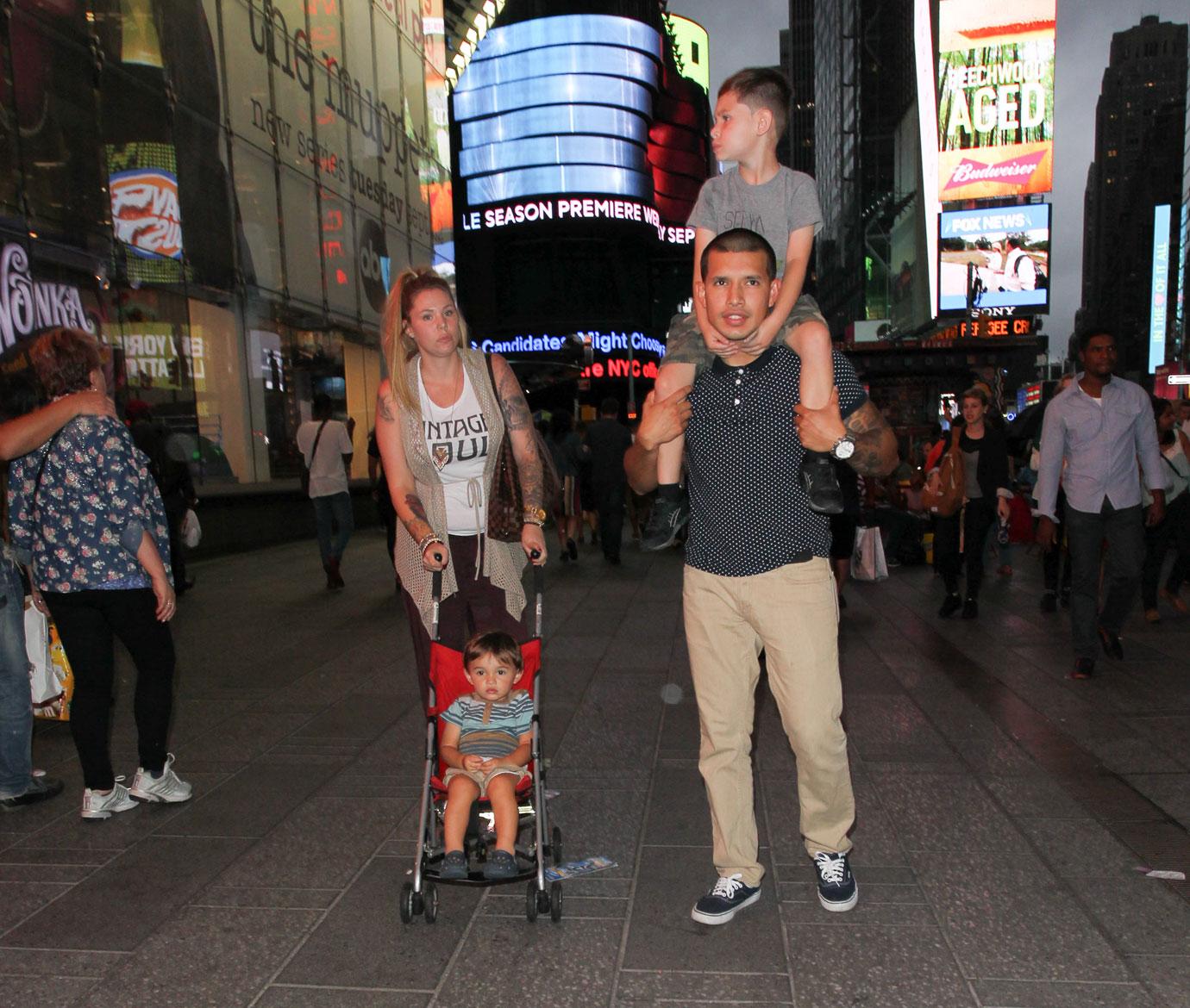 Kailyn Lowry and Javi Marroquin in Times Square.