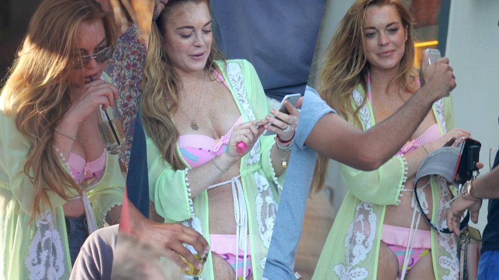 //lindsay lohan bikini mykonos greece photos