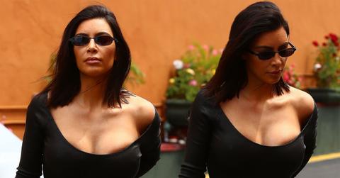 Kim Kardashian Cellulite Legs Leather Mini Skirt