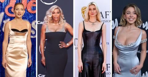 Split photos of Kate Hudson, Serena Williams, Elizabeth Debicki and Sydney Sweeney