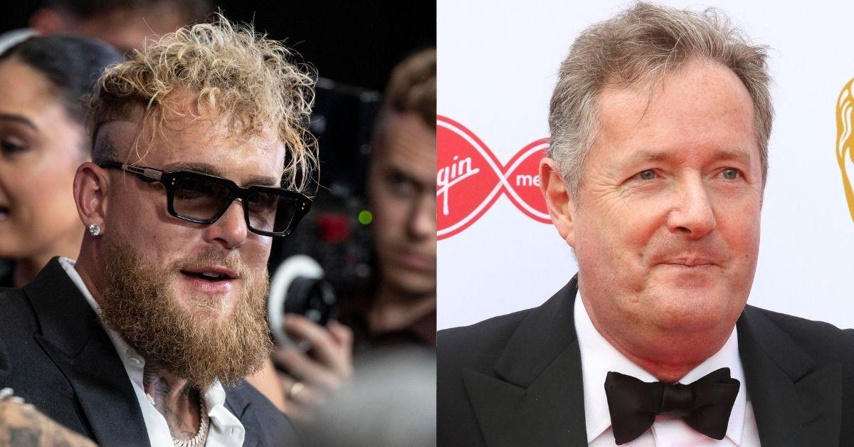 Split photo of Jake Paul and Piers Morgan