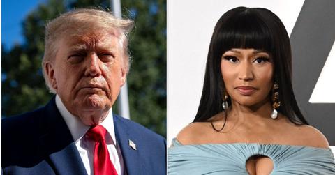 split image of Donald Trump and Nicki Minaj