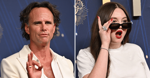 Split photo of Walter Goggins, Megan Stalter