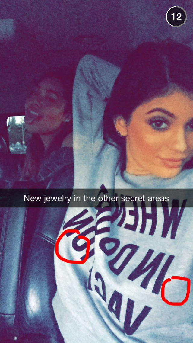 //kylie jenner nipple ring snapchat