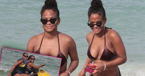 Christina Milian Wears Bikini In Miami Beach