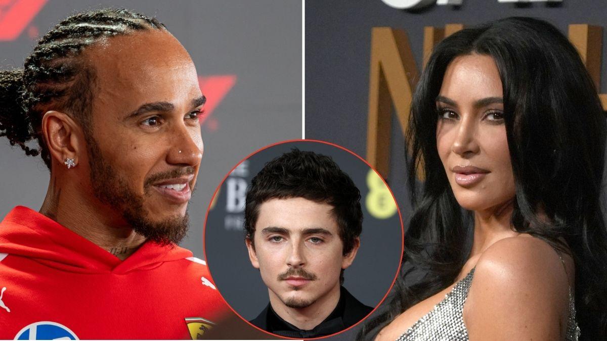 picture of Lewis Hamilton, Timothee Chalamet and Kim Kardashian