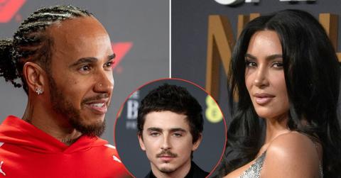 picture of Lewis Hamilton, Timothee Chalamet and Kim Kardashian