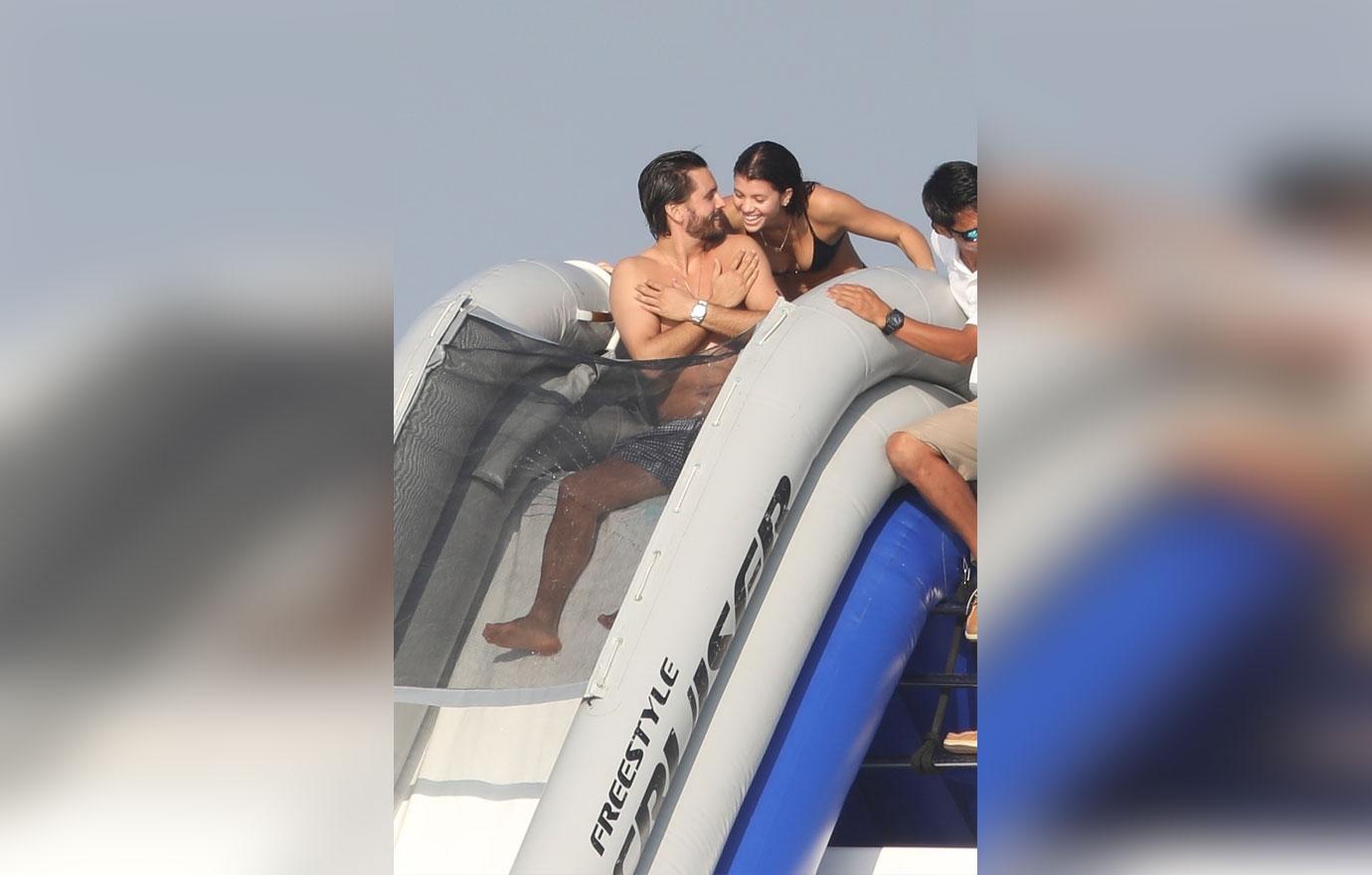 //scott disick sofia richie yacht slide fun