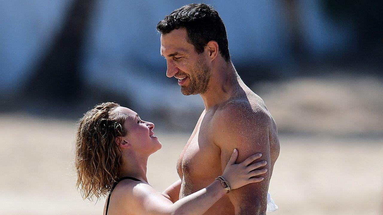 A photo of Wladimir Klitschko and Hayden Panettiere