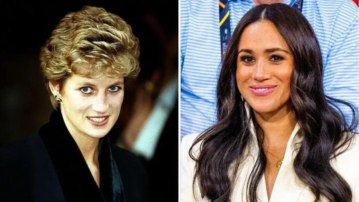 Split photo of Meghan Markle and Princess Diana
