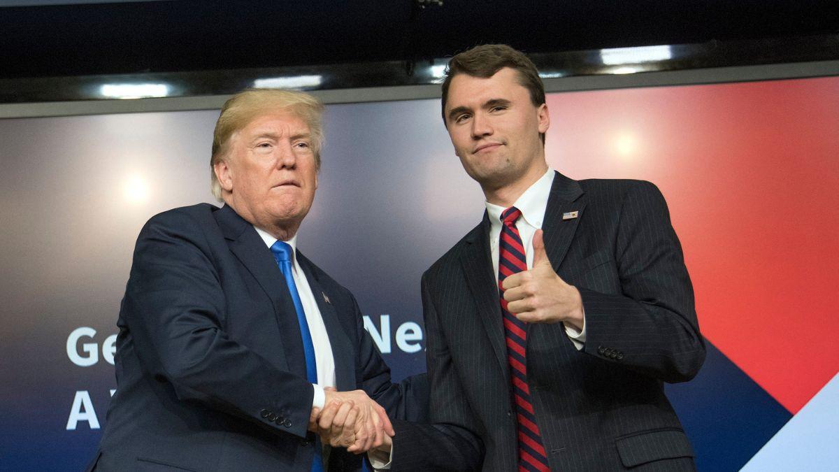 A photo of Donald Trump and Charlie Kirk