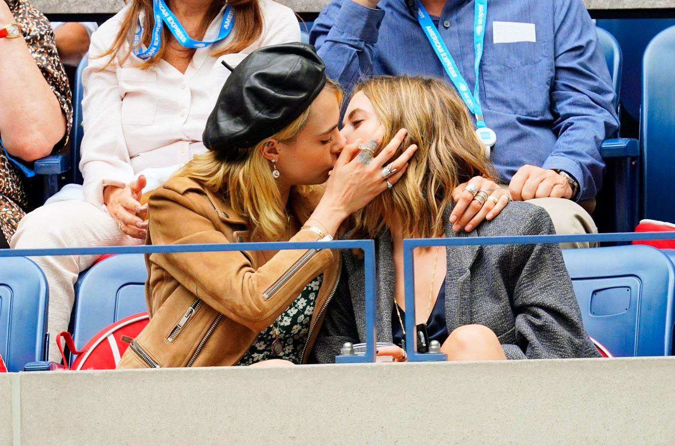 Cara Delevingne & Girlfriend Ashley Benson Kiss On Us Open Date