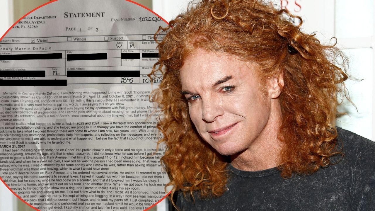 A Carrot Top accuser came forward to the police.