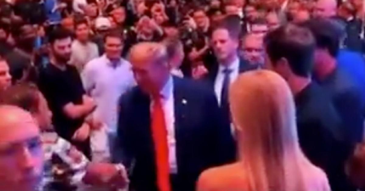 donald trump blows off grandson mingles others ufc match