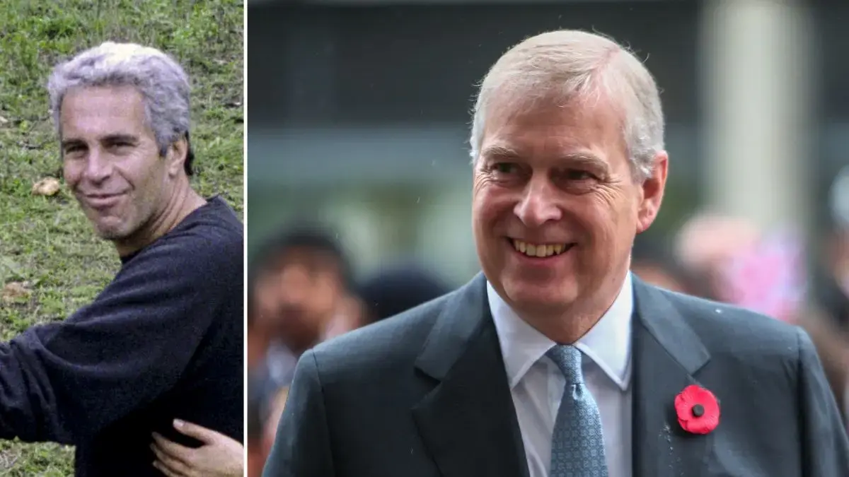Split photot of Andrew Windsor and Jeffrey Epstein