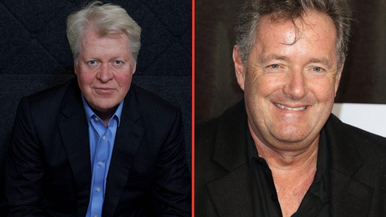 Split photo of Earl Spencer and Piers Morgan