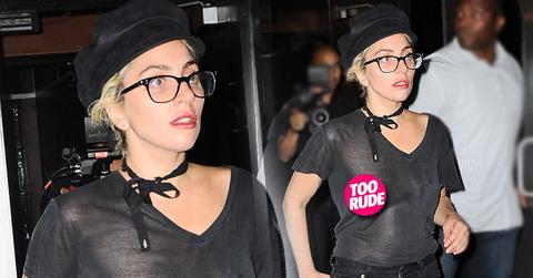 //lady gaga wardrobe malfunction nip slip sheer top