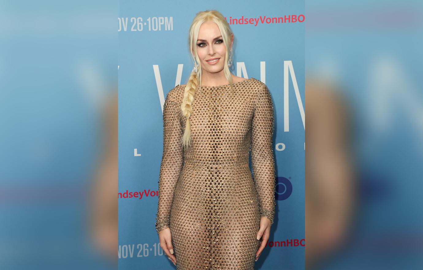 Lindsey Vonn, Dons See-Through Dress At Film Premiere