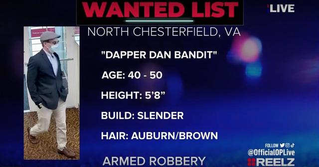 'Dapper Dan Bandit' Wanted For Armed Robbery Inside Virginia Bank