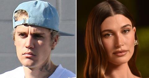 Split photo of Justin and Hailey Bieber.