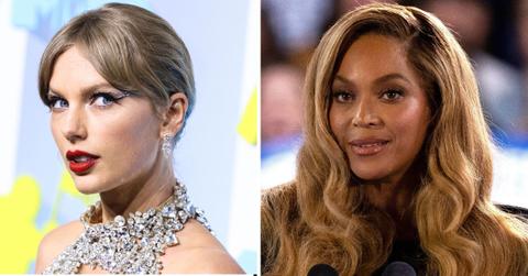 Split photos of Taylor Swift and Beyonce