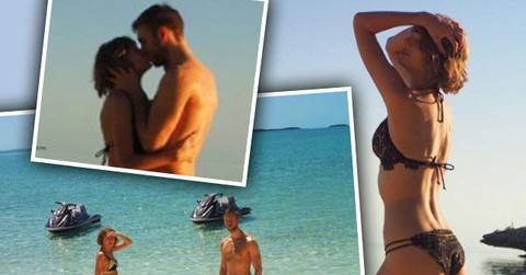 //taylor swift bikini calvin harris beach anniversary vacation photos