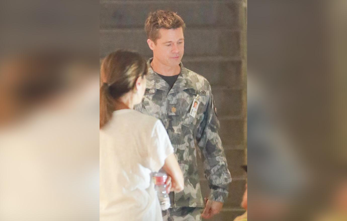 //brad pitt wears military uniform for new movie ad astra