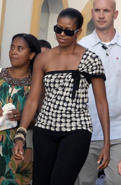 // michelle obama enjoys his vacations in gettyimages