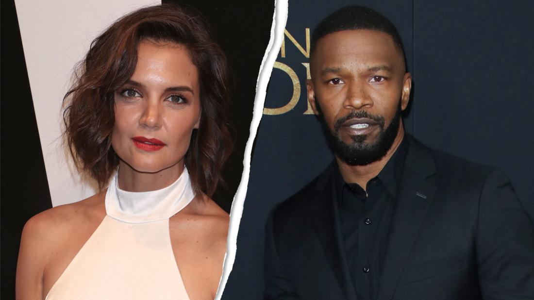 Left, Katie Holmes attends Alice + Olivia by Stacey Bendet. Right, Jamie Foxx 'Robin Hood' film premiere.