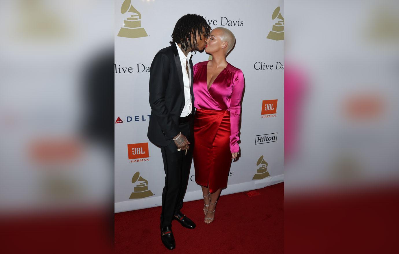 Amber Rose Wiz Khalifa Back Together Grammys Kissing Red Carpet Pics